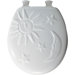 Round Molded Wood Celestial Design Toilet Seat with Easy Clean and Change Hinges