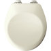 Round High Density Molded Wood Toilet Seat with Stylish, Secure Chrome Whisper-Close Hinges with STA-TITE and DuraGuard