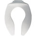 Elongated Commercial Open Front Solid Plastic Toilet Seat with Check Hinges with STA-TITE