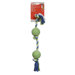 Dogit Striped Cotton Bone with 2 Tennis Balls Dog Toy