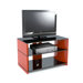 Innen gew&ouml;lbter TV-Stand aus Holz f&uuml;r LCD- und Plasmafernseher in Schwarz/Rot hochglanz