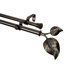 Modern Ivy Double Curtain Rod in Antique Brass