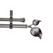 Modern Ivy Double Curtain Rod in Satin Nickel