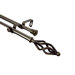 Modern Marquise Double Curtain Rod in Antique Brass