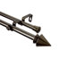 Modern Cone Double Curtain Rod in Antique Brass