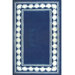 Beach Rug Navy Shell Border Novelty Rug