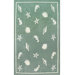 Beach Rug Seafoam Shells and Seahorses Novelty Rug
