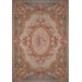Grandeur Beige/Teal Needlepoint Aubusson Rug/Tapestry