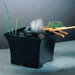 Ceramic Square Bubbler Tabletop Fountain in Black