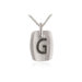 Black Diamond Initial "G" Dog Tag Pendant in Sterling Silver