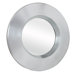 Contemporary Plain Round Mirror in Bright Silver