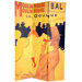 6 Feet Tall Double Sided Works of Toulouse-Lautrec Room Divider