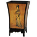 Enchanted Lady Waste Basket in Golden Brown Crackled Sheen