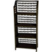 43" Natural Fiber Shelving Unit in Black