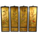 Golden Birds and Flowers Wall Plaques in Clear