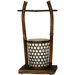16" Japanese Rice Bucket Lantern in Brown and White