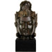 16" Large Cambodian Buddha Head Statue in Faux Antique Bronze Patina