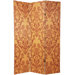 Double Sided Damask Room Divider in Orange and Yellow