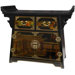 Village Life Altar Cabinet in Antique Black Lacquer