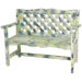 Distressed Lattice Wooden Garden Bench