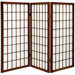 3 Feet Tall Window Pane Shoji Screen in Walnut