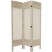 6 Feet Tall Solid Frame Fabric Room Divider in Burnt White