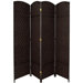 Diamond Weave 4 Panel Room Divider in Black