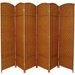Diamond Weave 6 Panel Room Divider in Dark Beige