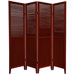 Beadboard 4 Panel Room Divider in Rosewood