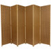 Woven Fiber 6 Panel Room Divider in Brown and Tan