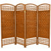 Fiber Weave 4 Panel Room Divider in Dyed Dark Beige