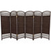 Fiber Weave 6 Panel Room Divider in Dyed Dark Mocha