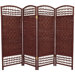 Fiber Weave 4 Panel Room Divider in Dyed Dark Red