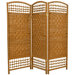 Fiber Weave 3 Panel Room Divider in Dyed Light Beige