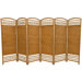 Fiber Weave 6 Panel Room Divider in Dyed Light Beige