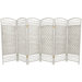 Fiber Weave 6 Panel Room Divider in Dyed White