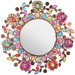 Flowing Leaves and Flowers Beaded Mirror