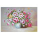 Hand Painted Peonies on Display