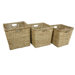 Hand Woven Rush Grass Basket Bin (Set of 3)