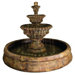Pooled Cast Stone Valencia Spill in Crested Pool Waterfall Fountain