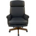 Home Office High-Back Leather Executive Chair with Nailhead Arms