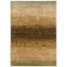 Adana Light Brown/Light Moss Striped / Leaf Motifs Rug