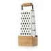 Stainless Steel  Box Grater with Bamboo Catch