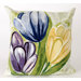 Tulips Square Indoor/Outdoor Pillow in Cool