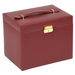Heritage Chelsea Large Jewelry Case with Side Panel Doors, Five Drawers and Travel Case in Scarlet