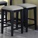 Barstools with Grey Fabric Seat in Black Grain (Set of 2)