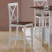 Counter Height Bar Stools in White and Walnut (Set of 2)
