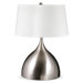 24" Table Lamp with Cream Brussels Linen Hardback Shade in Satin Nickel