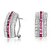 Three Row and Ruby Earrings