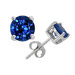 Sapphire cubic zirconia Diamond Rhodium Stud Earrings